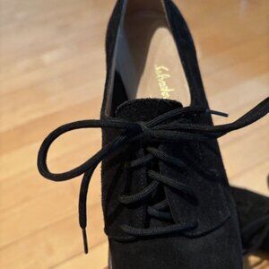 Ferragamo Black Suede Oxford/tie Shoes - 9AA